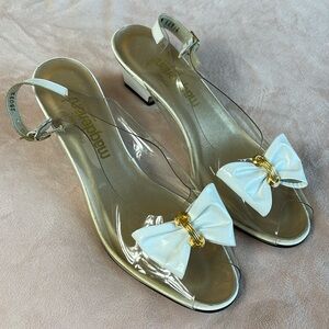 California Magdesians Vintage Clear Slingback Sandals Size 9.5